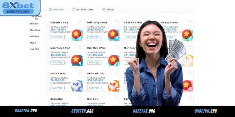 Các loại hình xổ số nổi bật tại nhà cái 8XBET