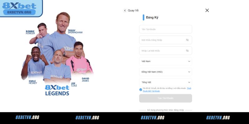 Hướng dẫn thao tác đăng ký 8XBET đơn giản cho tân binh